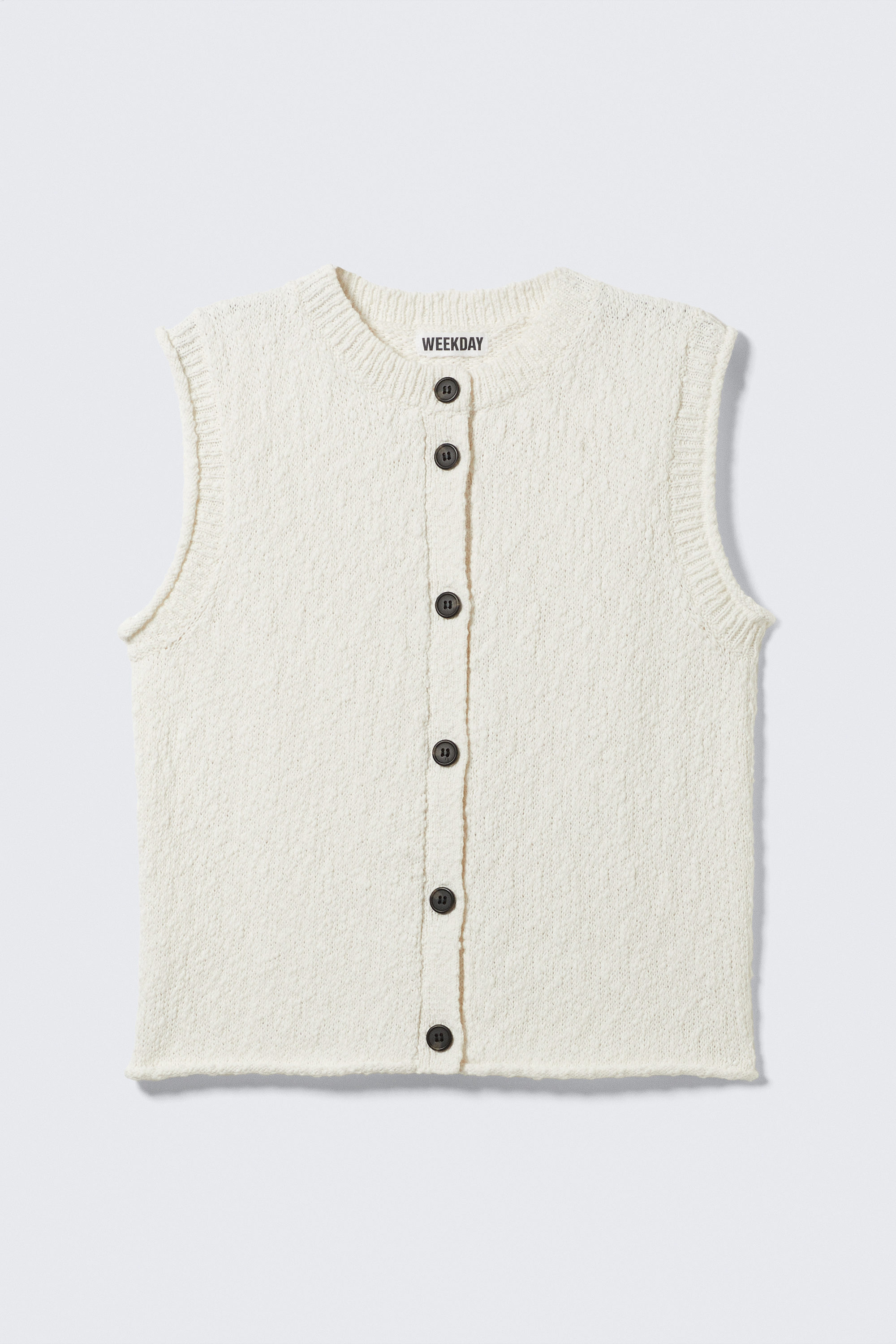 boxy textured knitted vest - Off-white | Weekday WW