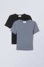 Black - 2-pack Slim Fitted T-shirt - 0