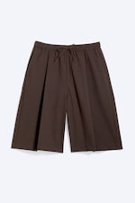 Mörkbrun - Mid Rise Loose Suiting Shorts - 4