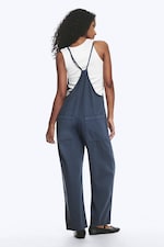 Blau - Bequeme Latzhose mit geradem Bein - 3