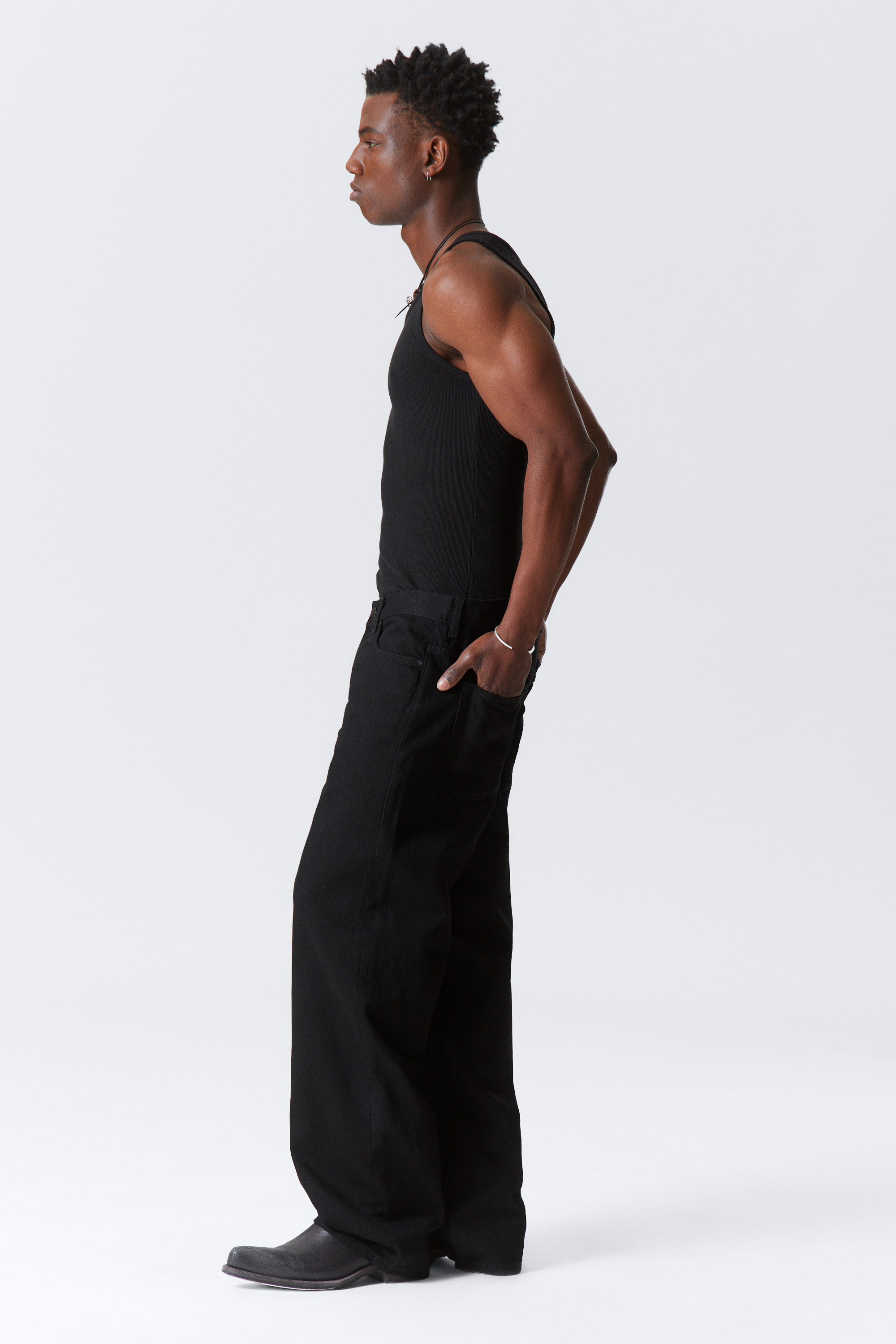 Black Rinse - Black - Sphere Low Rise Loose Straight Leg Jeans - 5