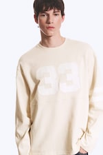 Helles Beige - 33 - College-Longsleeve mit lockerer Passform - 2