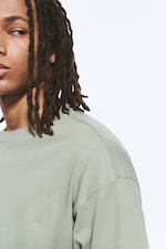 Light Khaki Green - Loose Boxy T-shirt - 1