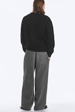 Black - Regular Knitted Cotton Sweater - 2