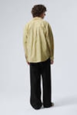 Checked Light Yellow - Oversized Checked Poplin Shirt - 2