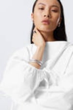 White - Cotton Poplin Tie-Detail Mini Dress - 1
