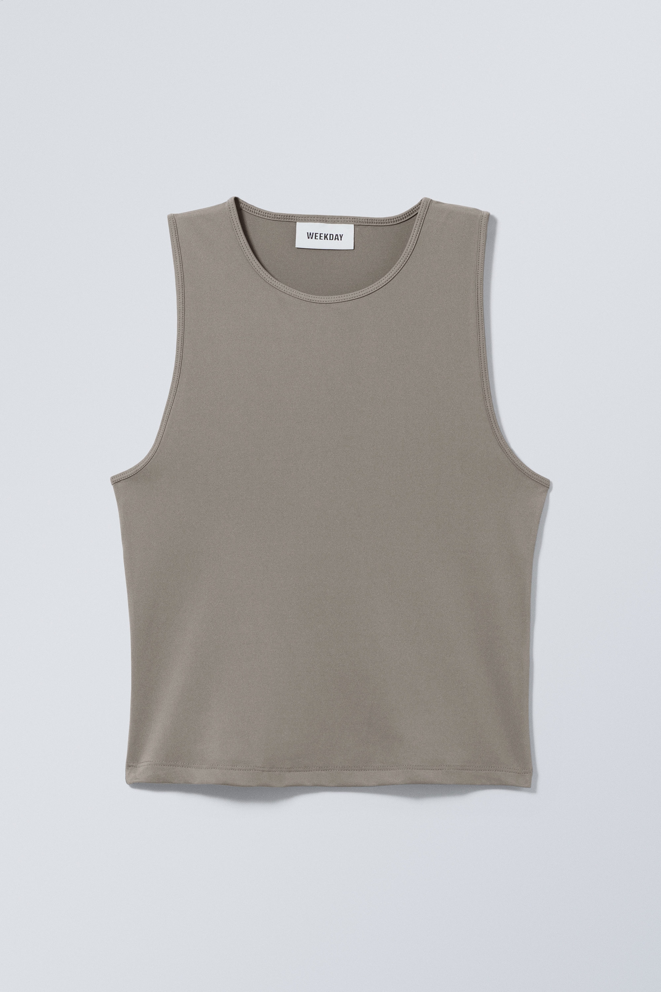 Grey - Fine Fitted Tank Top - 1