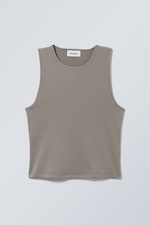 Grey - Fine Fitted Tank Top - 0