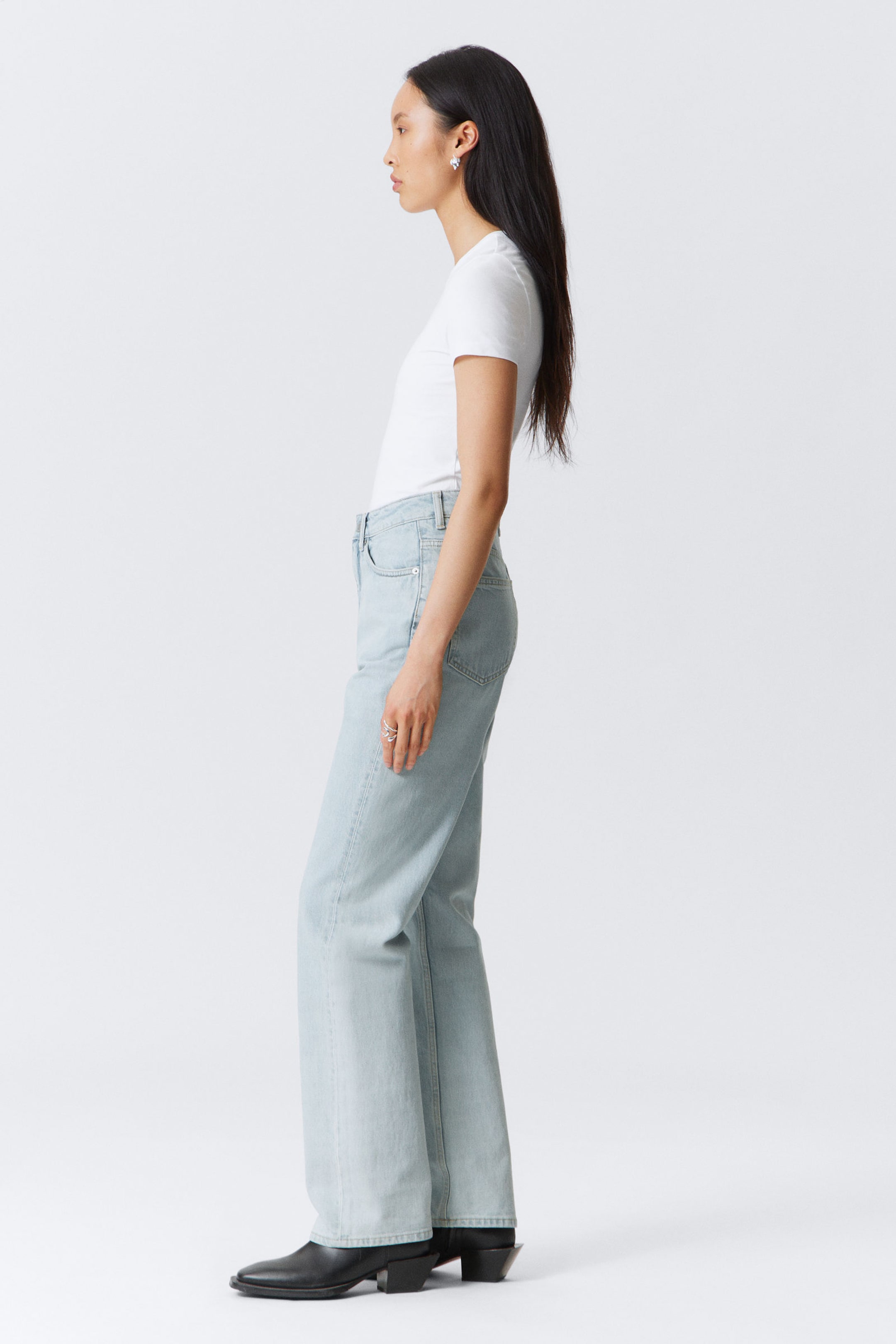 Opulent Blue - Hellblau - Rowe Super High Waisted Regular Straight Leg Jeans - 2