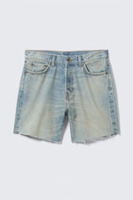 Port Blue - Light Blue - Space Relaxed Mid-thigh Denim Shorts - 0