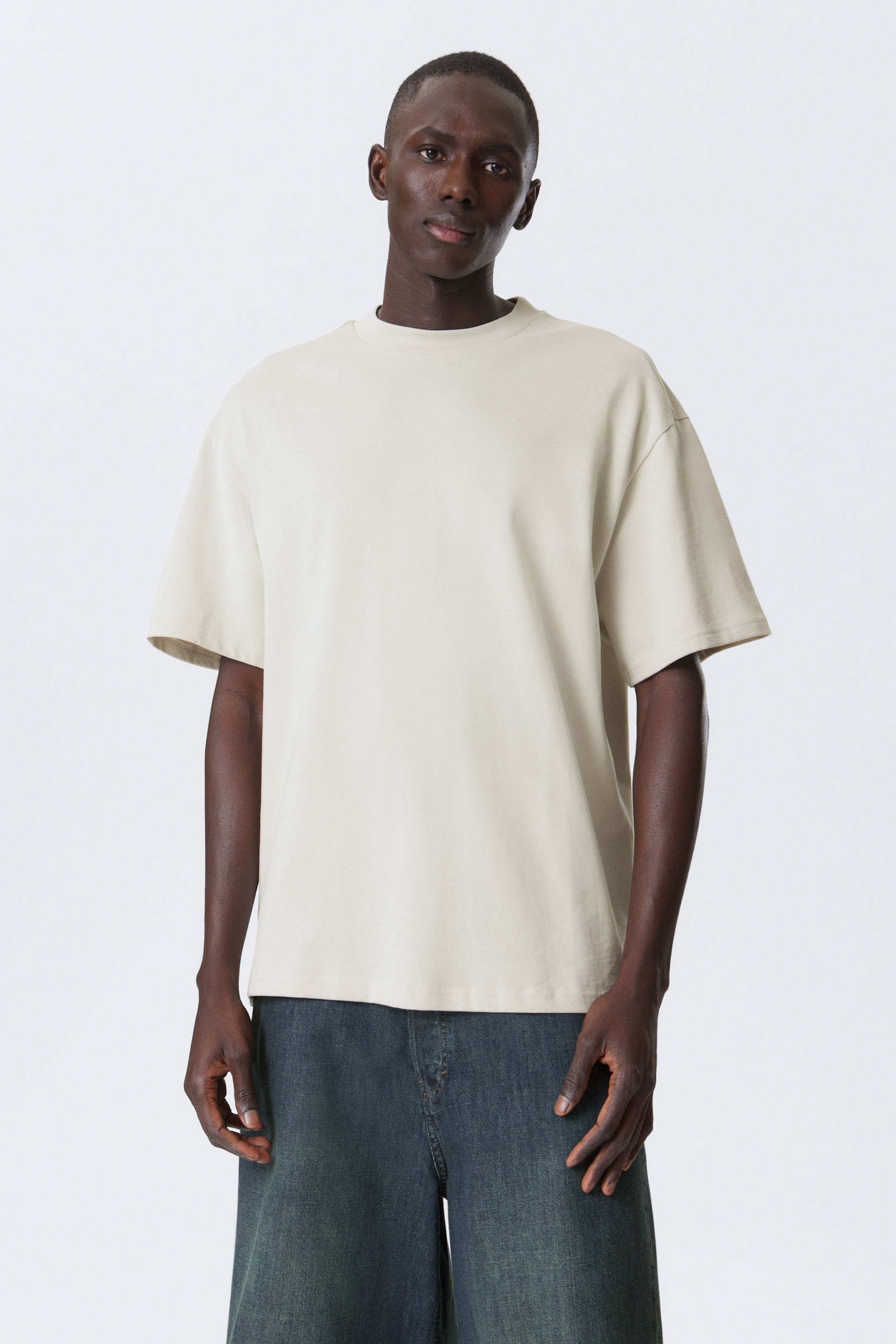 Cremeweiß - Großartiges Heavyweight-T-Shirt - 0