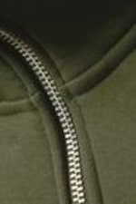 Mörk khakigrön - Tung Avslappnad Halv-zip Tröja - 1