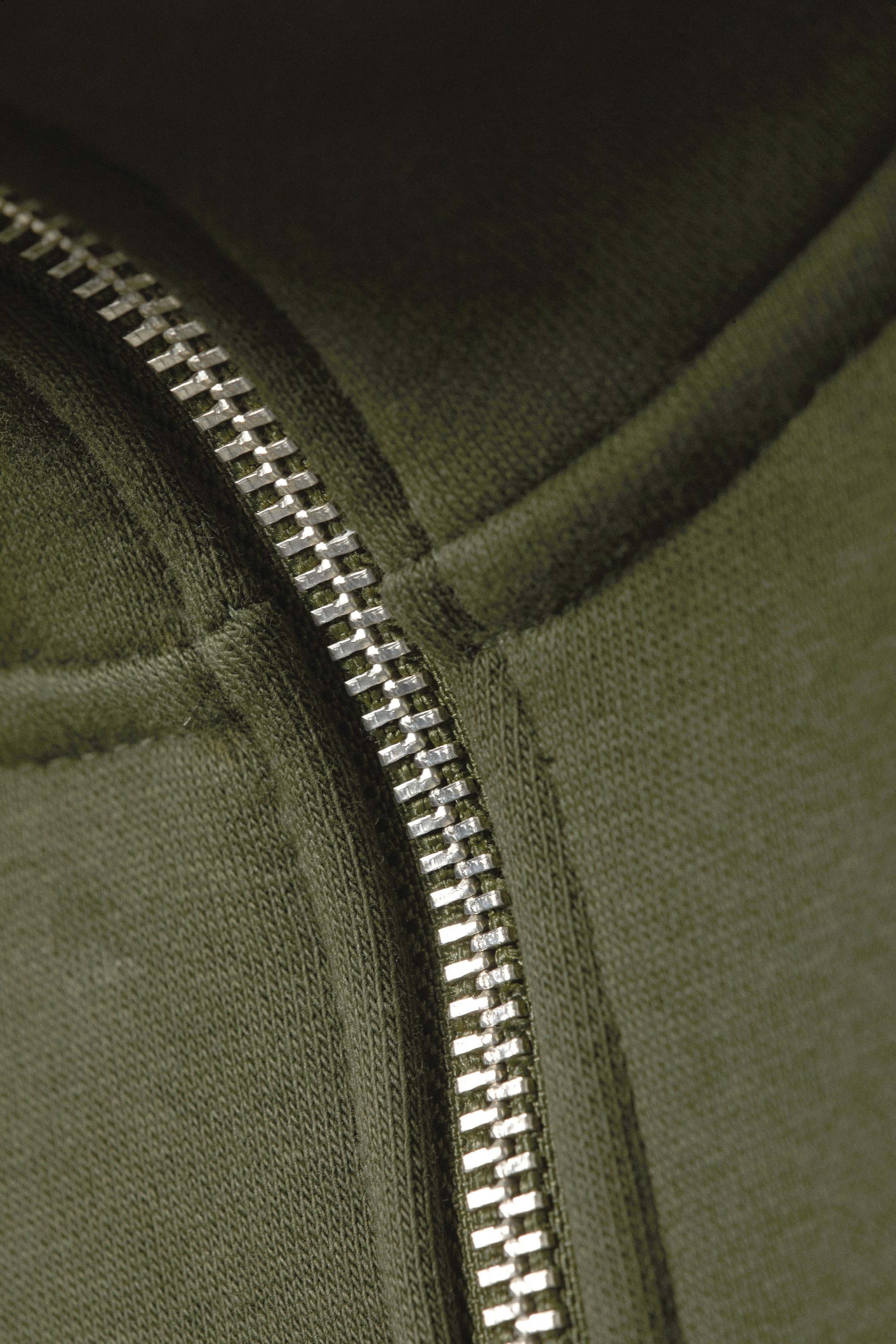 Dark Khaki Green - Relaxed Heavy Half Zip Sweater - 1