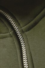 Dark Khaki Green - Relaxed Heavy Half Zip Sweater - 1