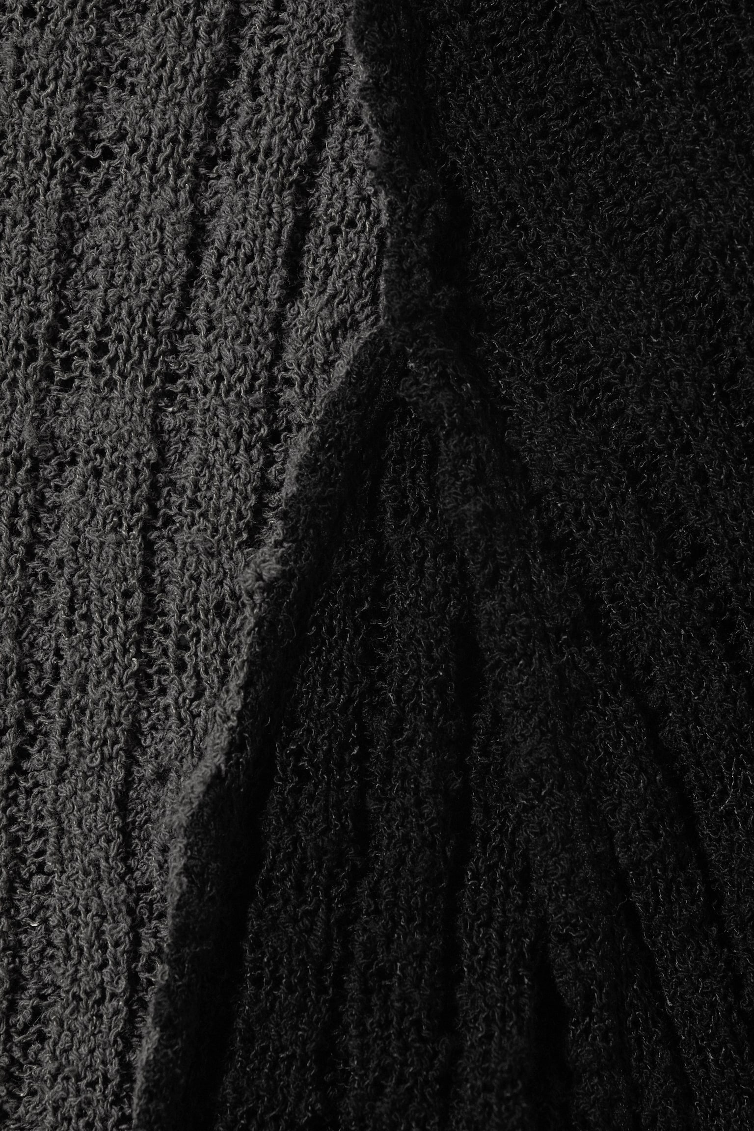 Slank Strikket Sweater med Raglanærmer - Sort og grå - 3