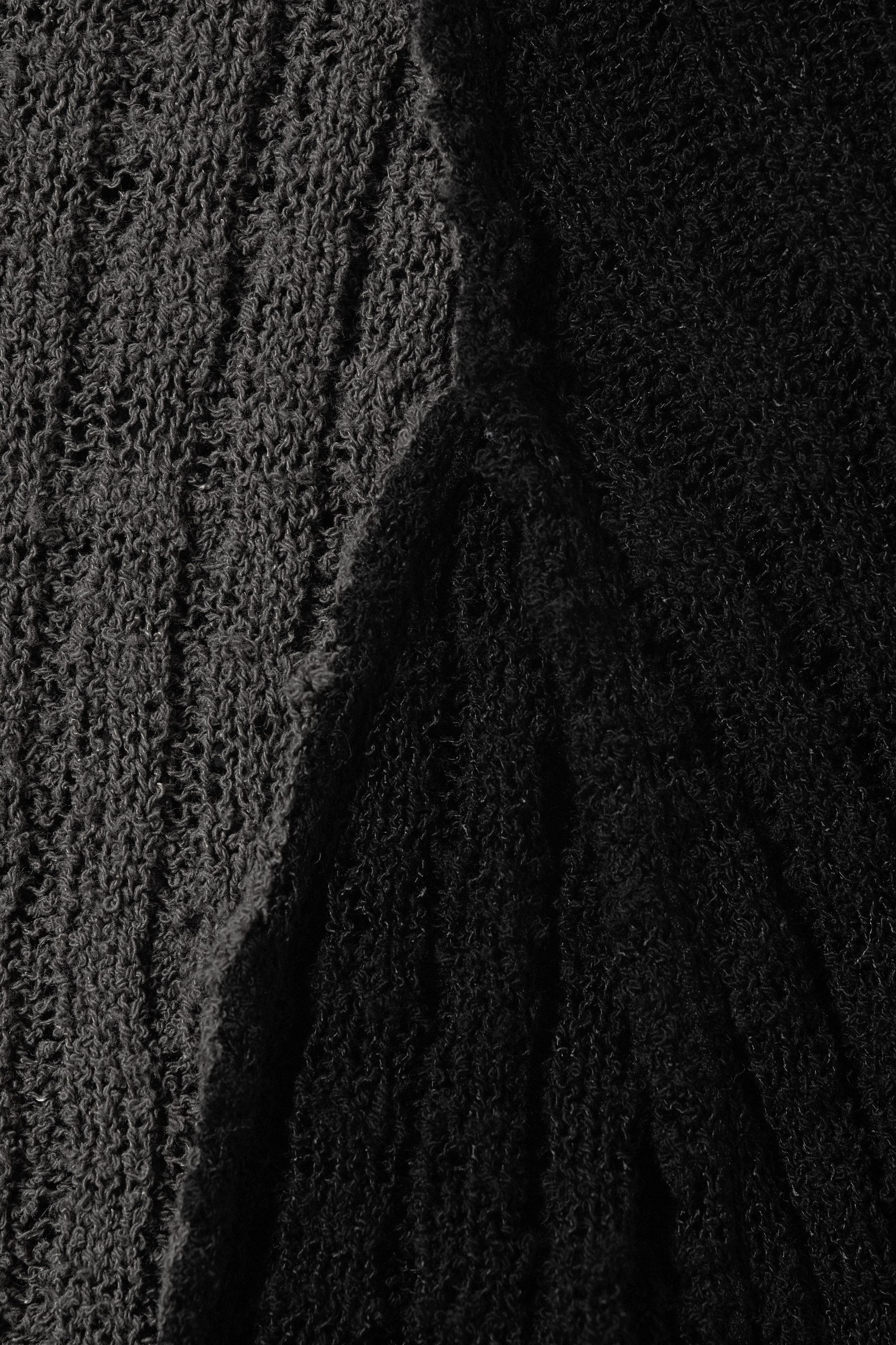 Zwart en grijs - Slim gebreide trui met raglanmouwen - 5