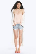 Light Dusty Peach - Satin Lace Top - 0
