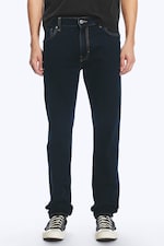 Shiny Blue – mørkeblå - Orion rett slim-fit-jeans med mellomhøyt liv - 1