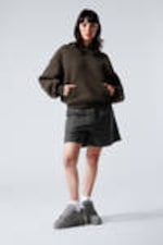 Dark Brown - Oversized Scuba Hoodie - 1