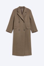 Brown Melange - LOGAN DOUBLE-BREASTED WOOL-BLEND COAT - 0