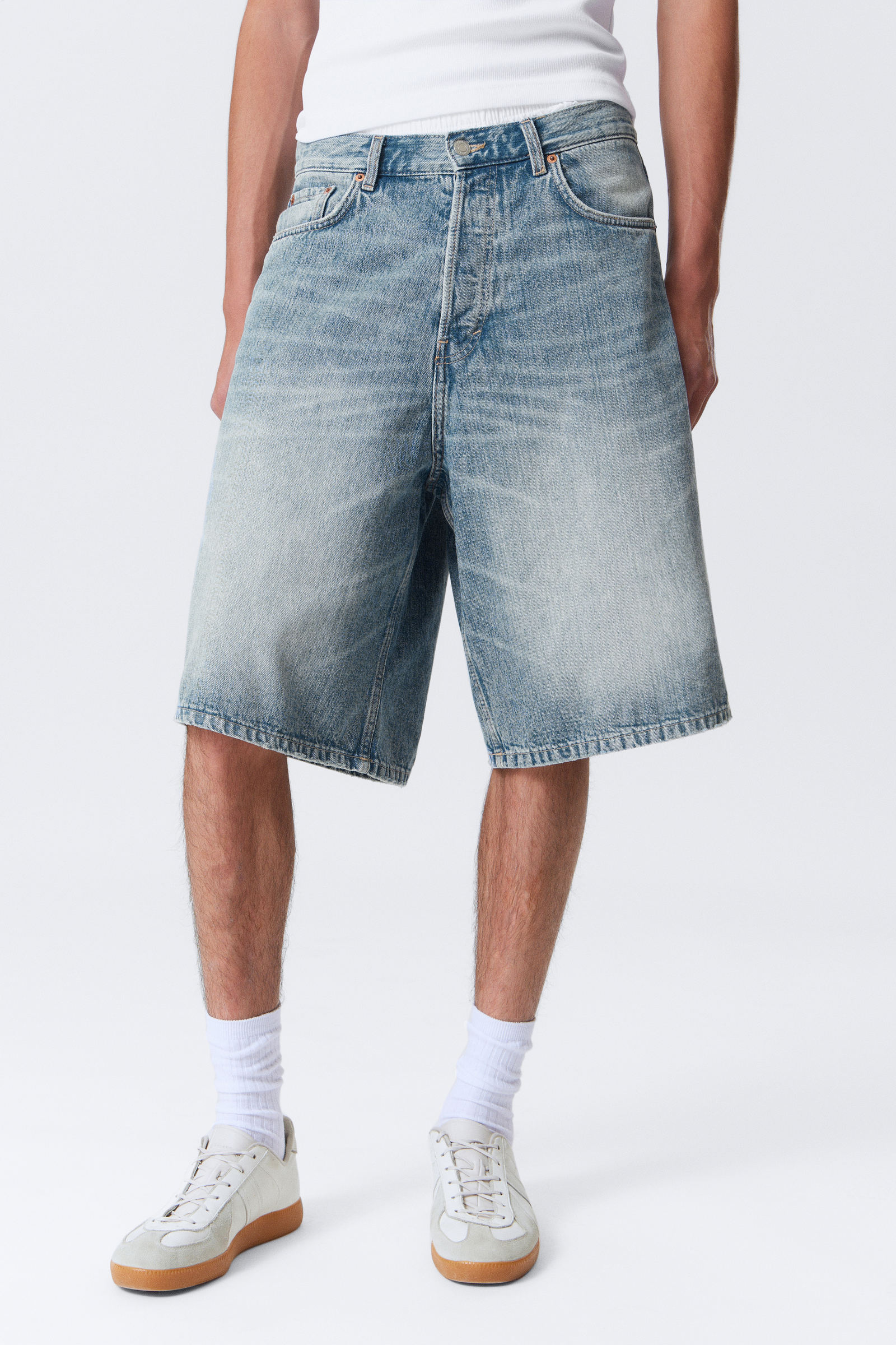 astro loose baggy leg jeans - Blue Stream - Medium Blue