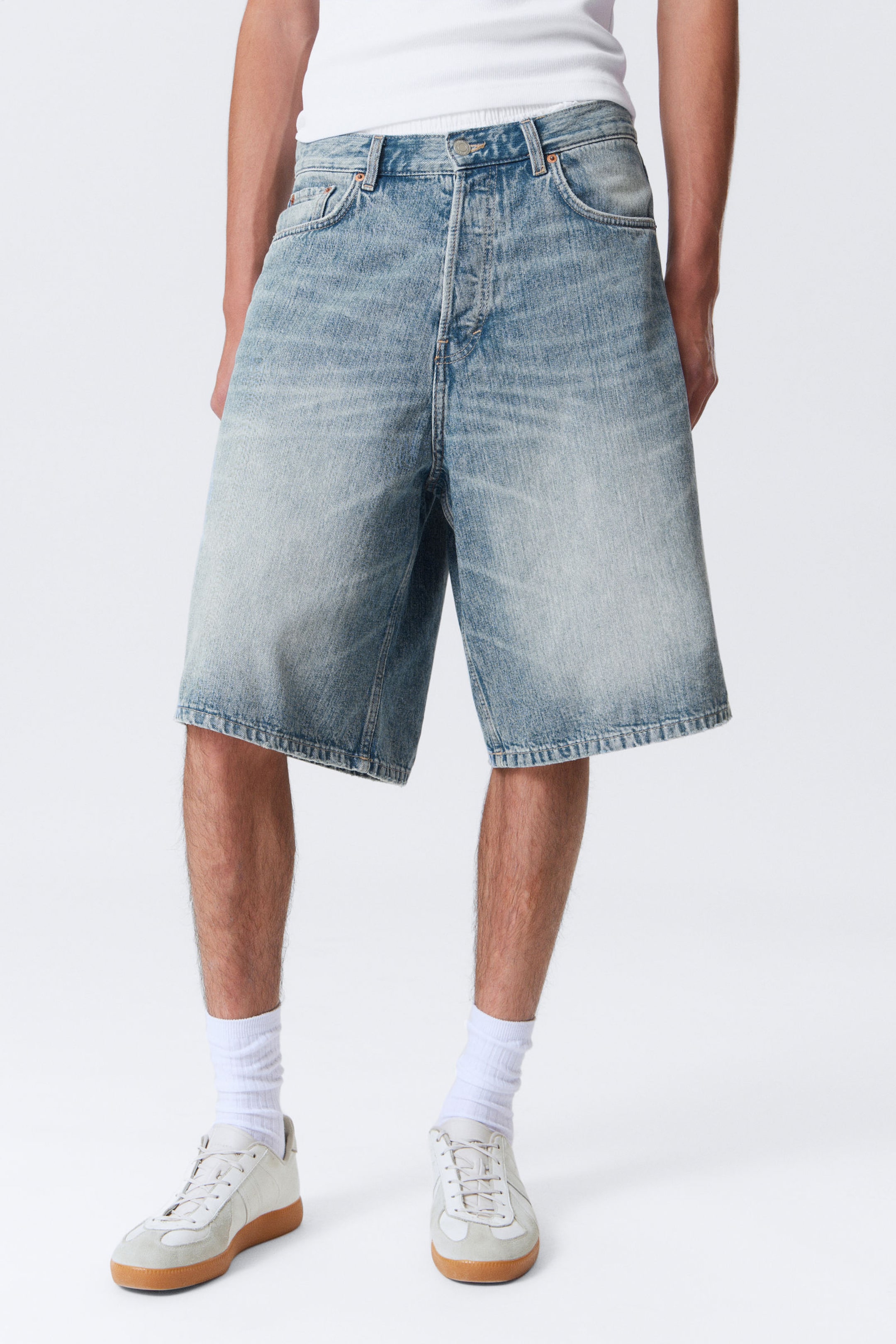 #79829D - Astro Denim Loose Baggy Shorts - 2