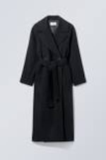 Dark Blue - Kia Oversized Wool Blend Coat - 0