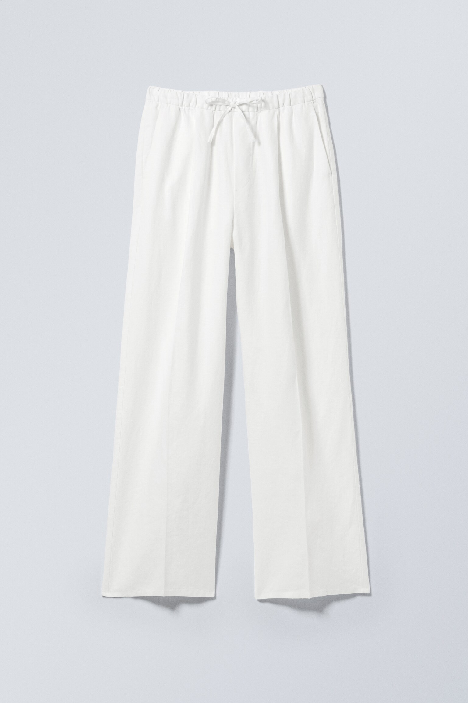 Pantaloni in lino gamba dritta, vestibilità loose - Bianco/Nero/Grigio scuro - 1