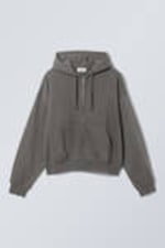Grey - Boxy Midweight Zip Hoodie - 0