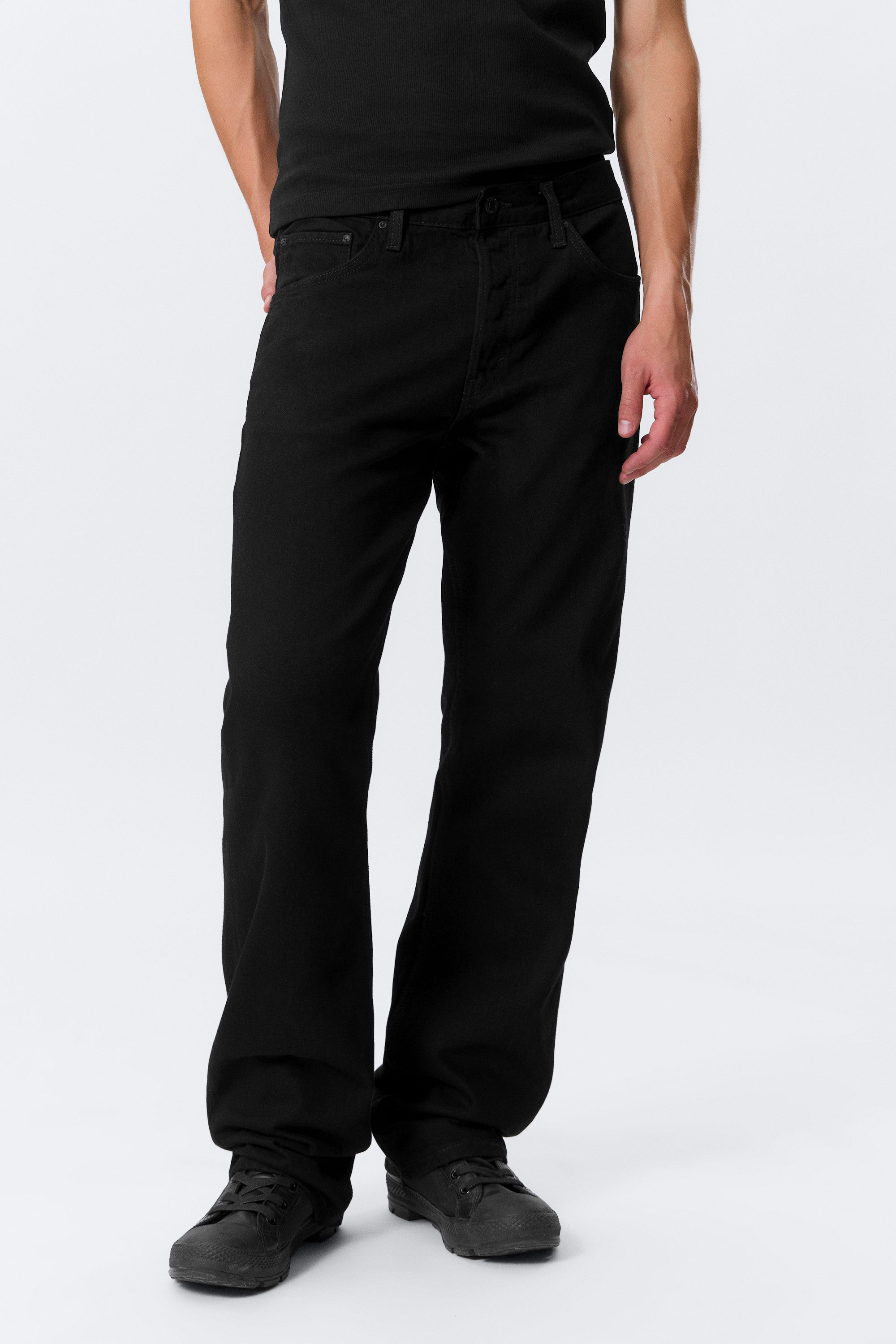 Black Rinse - Svart - Orbit Mid Waist Regular Straight Leg Jeans - 2
