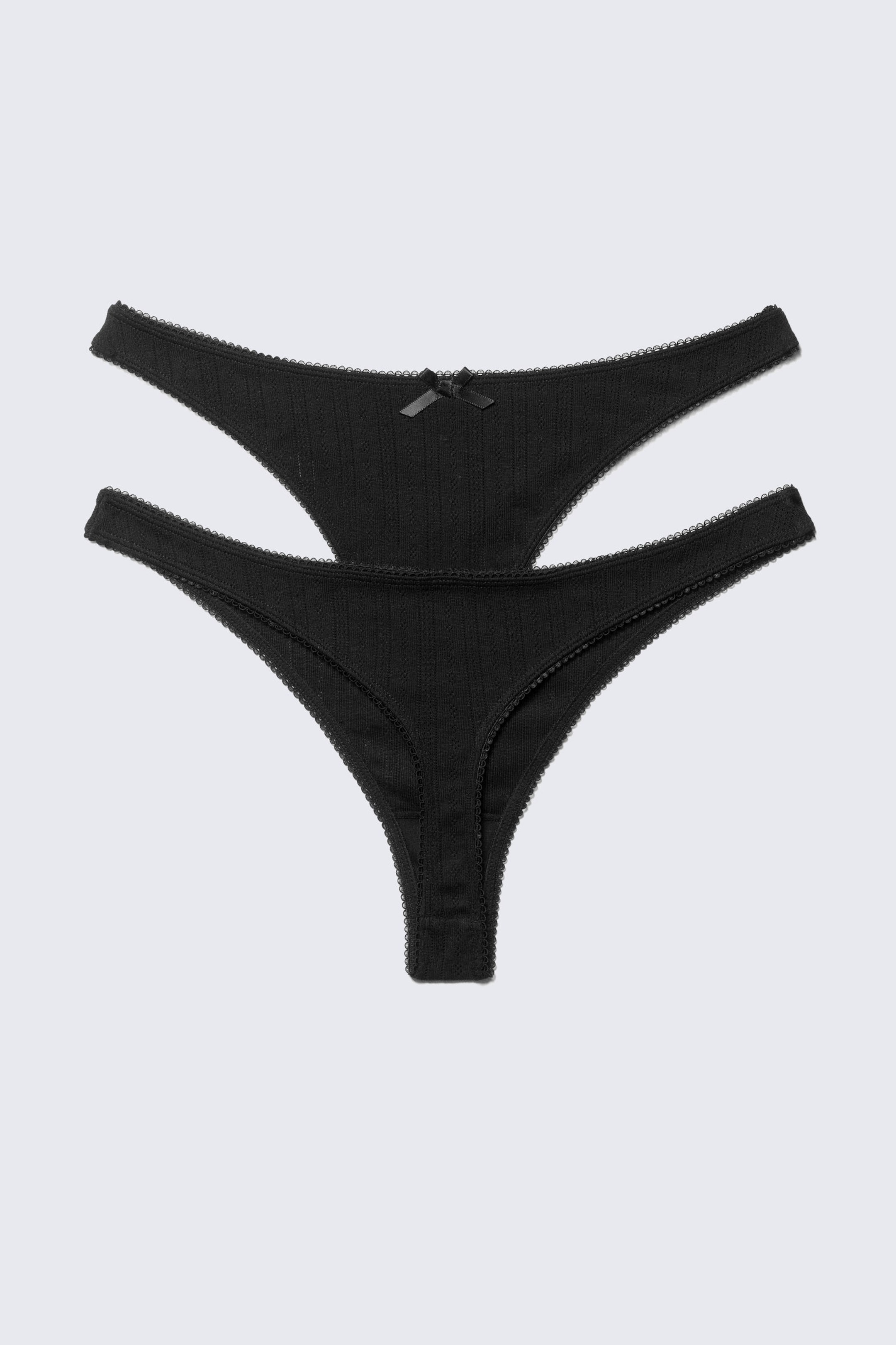 #272628 - 2-pack Pointelle Stringtrosor - 2