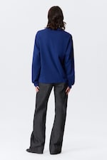 Leuchtendes Blau - Boxy Longsleeve aus Baumwolle - 2