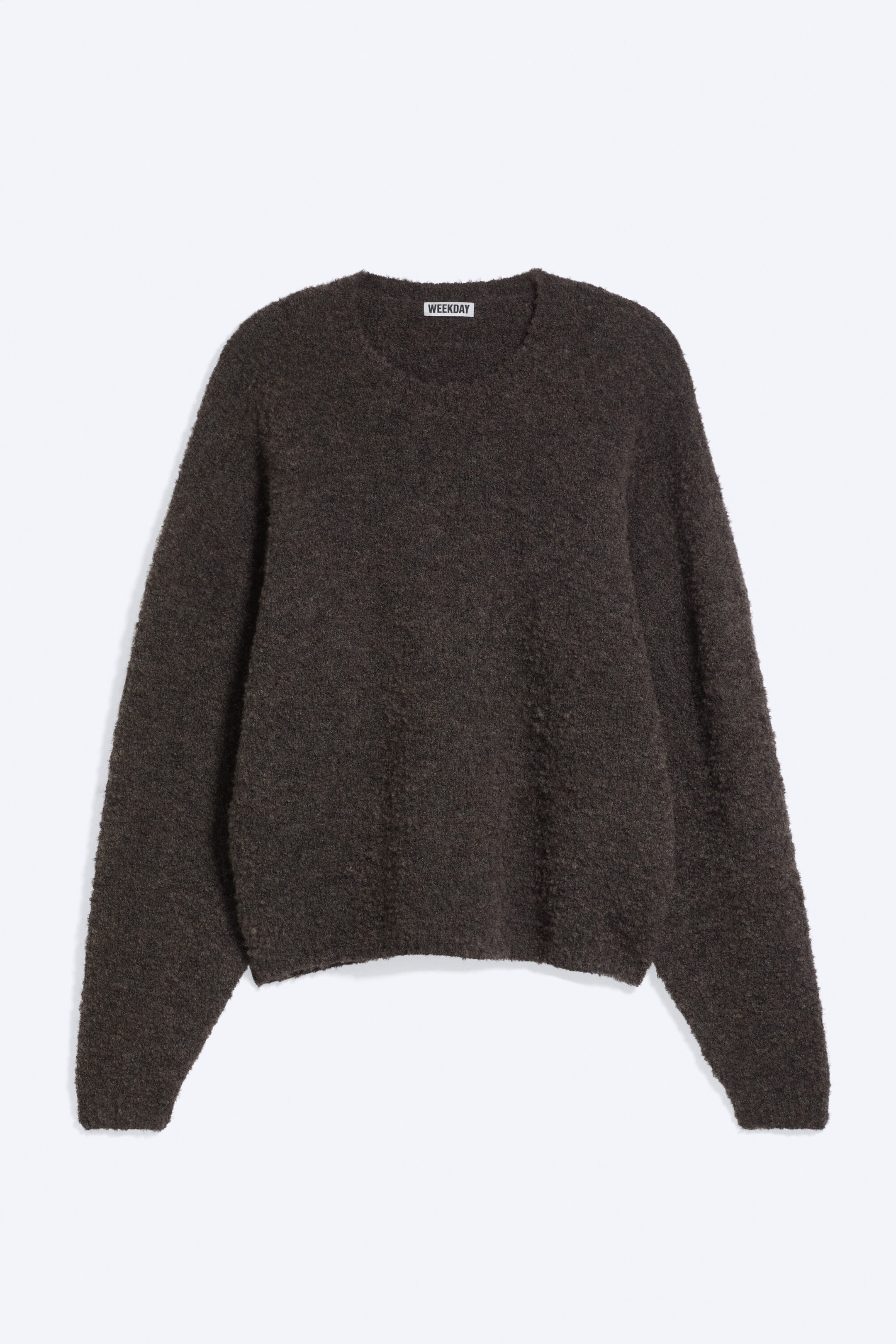 Dark Brown Melange - Relaxed Wool-Blend Crew-Neck Sweater - 3