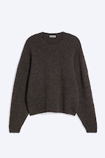 Dark Brown Melange - Relaxed Wool-Blend Crew-Neck Sweater - 3