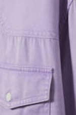 Lilac - Loose Long-Sleeved Cotton Twill Shirt - 5