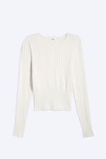White - Slim Fit Knitted Sweater - 3