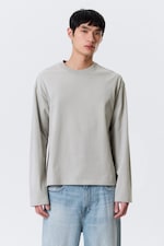 Ljus dimmig mullvad - Långärmad T-shirt med lös boxig passform - 0