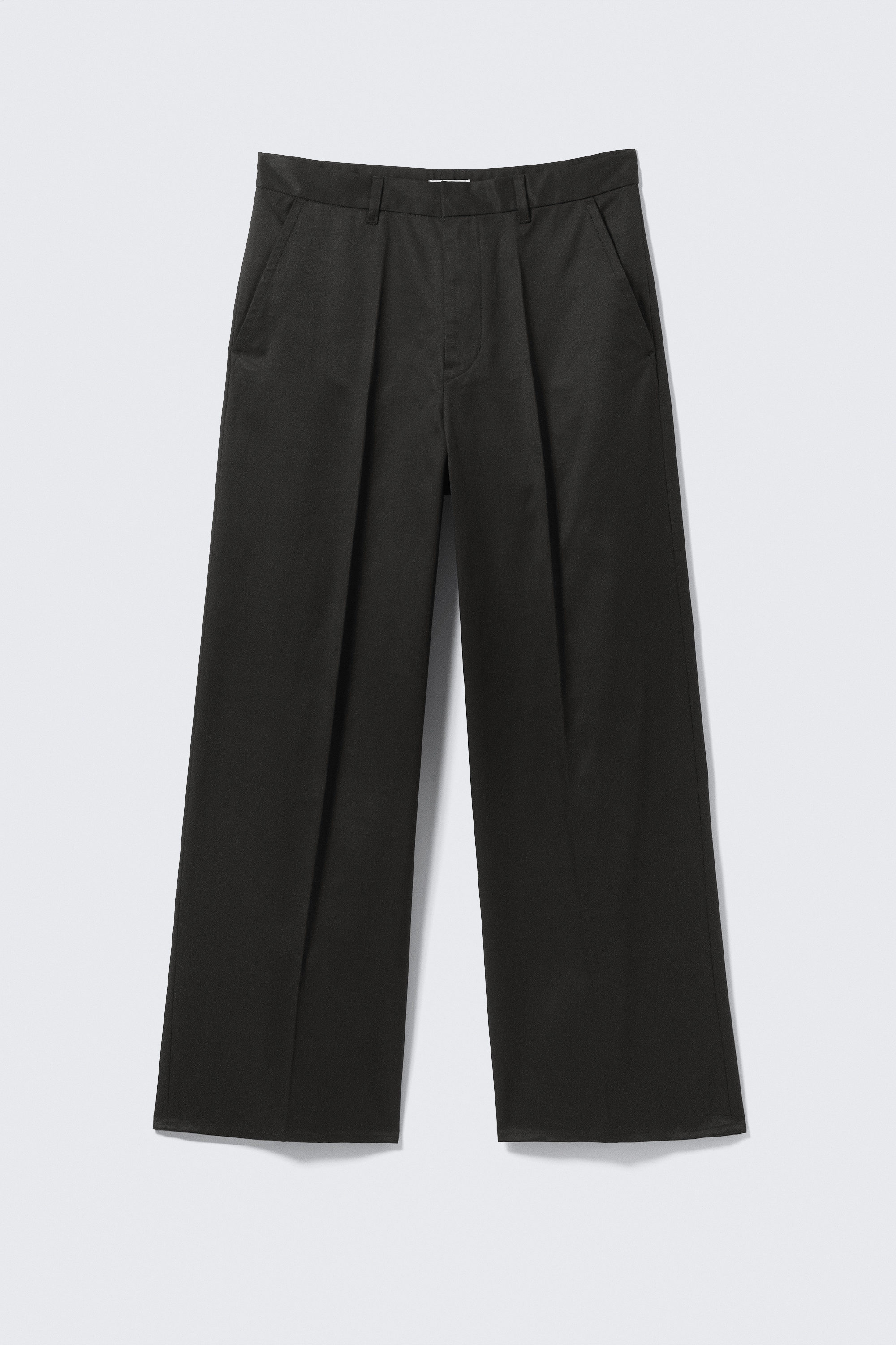 Black - Loose Fit Twill Chino Trousers - 1