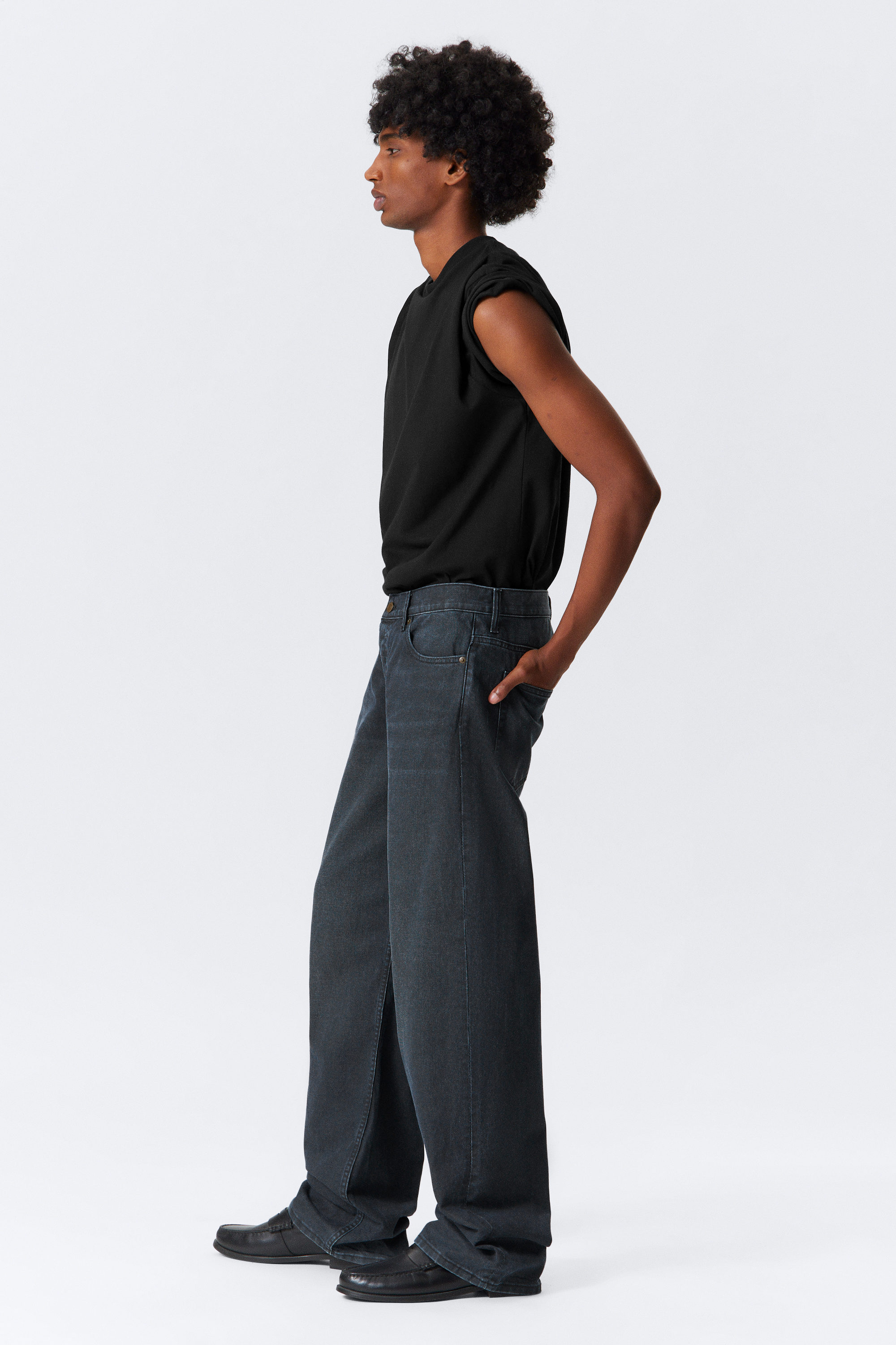 Blue Layer - Sphere Low Rise Loose Straight Leg Jeans - 2