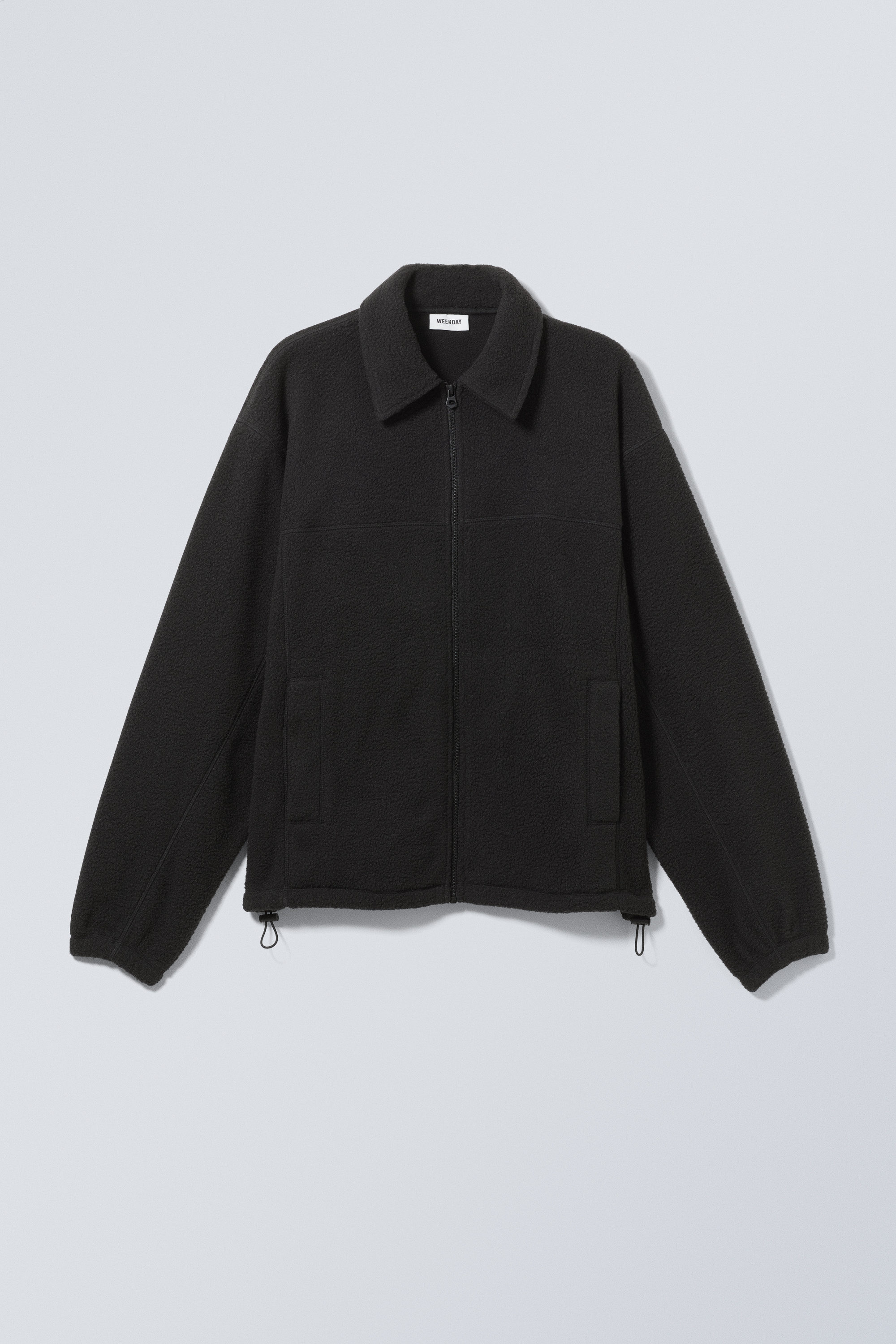 oliver zip fleece jacket - Black | Weekday DK