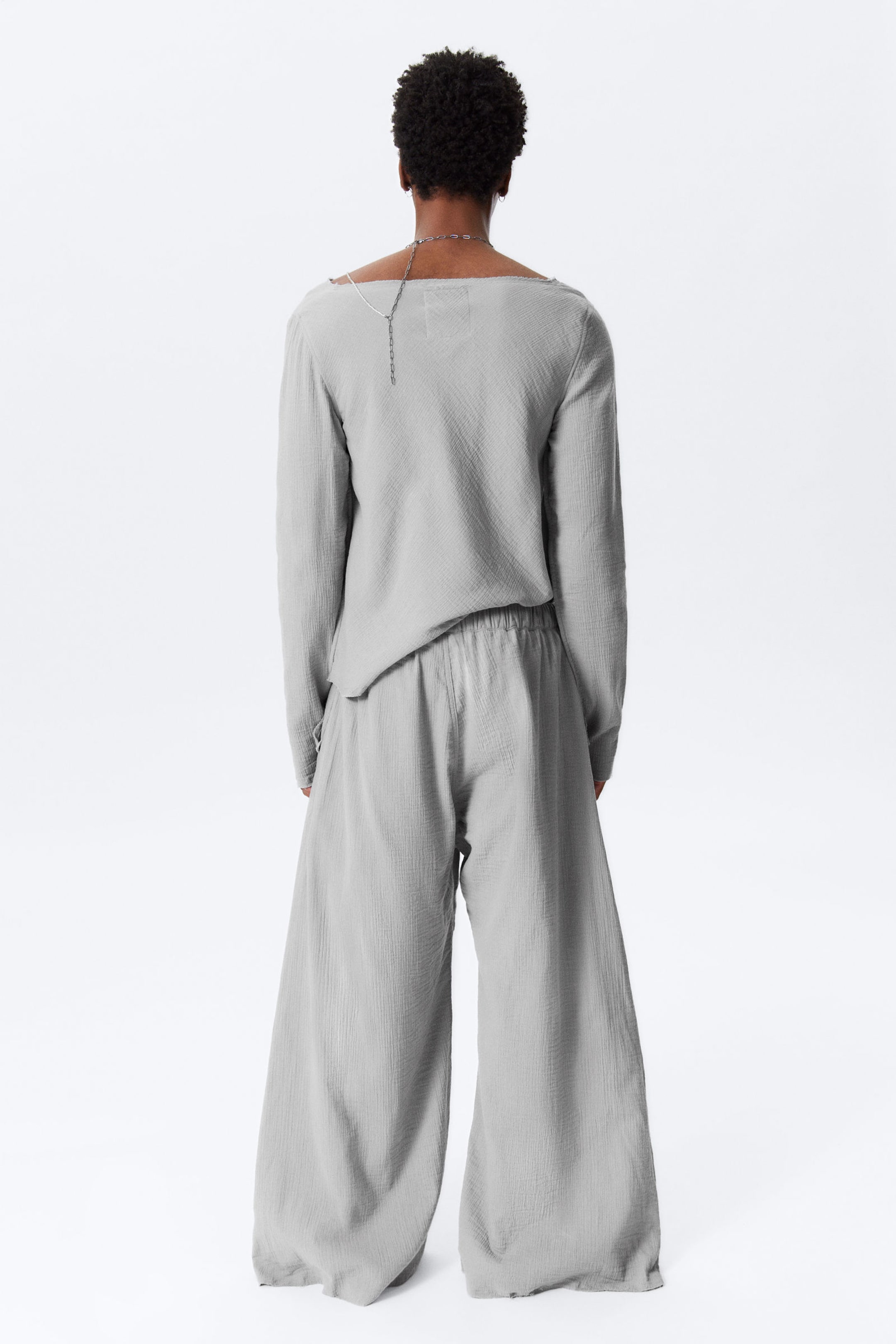 Dimgrå - Motion Low Waist Cotton Trousers - 8