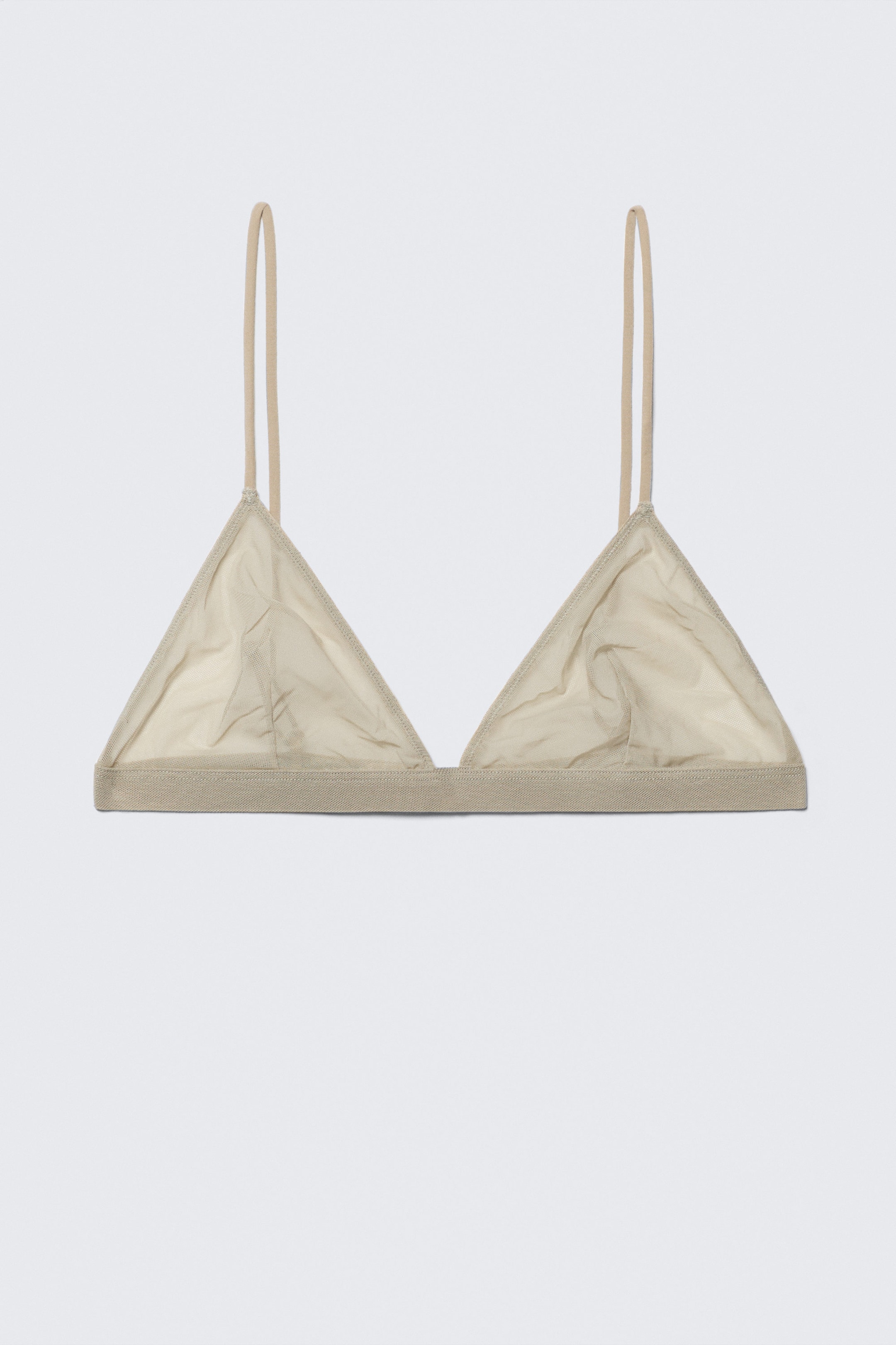 Beige - Soft Mesh Triangle Bra - 1