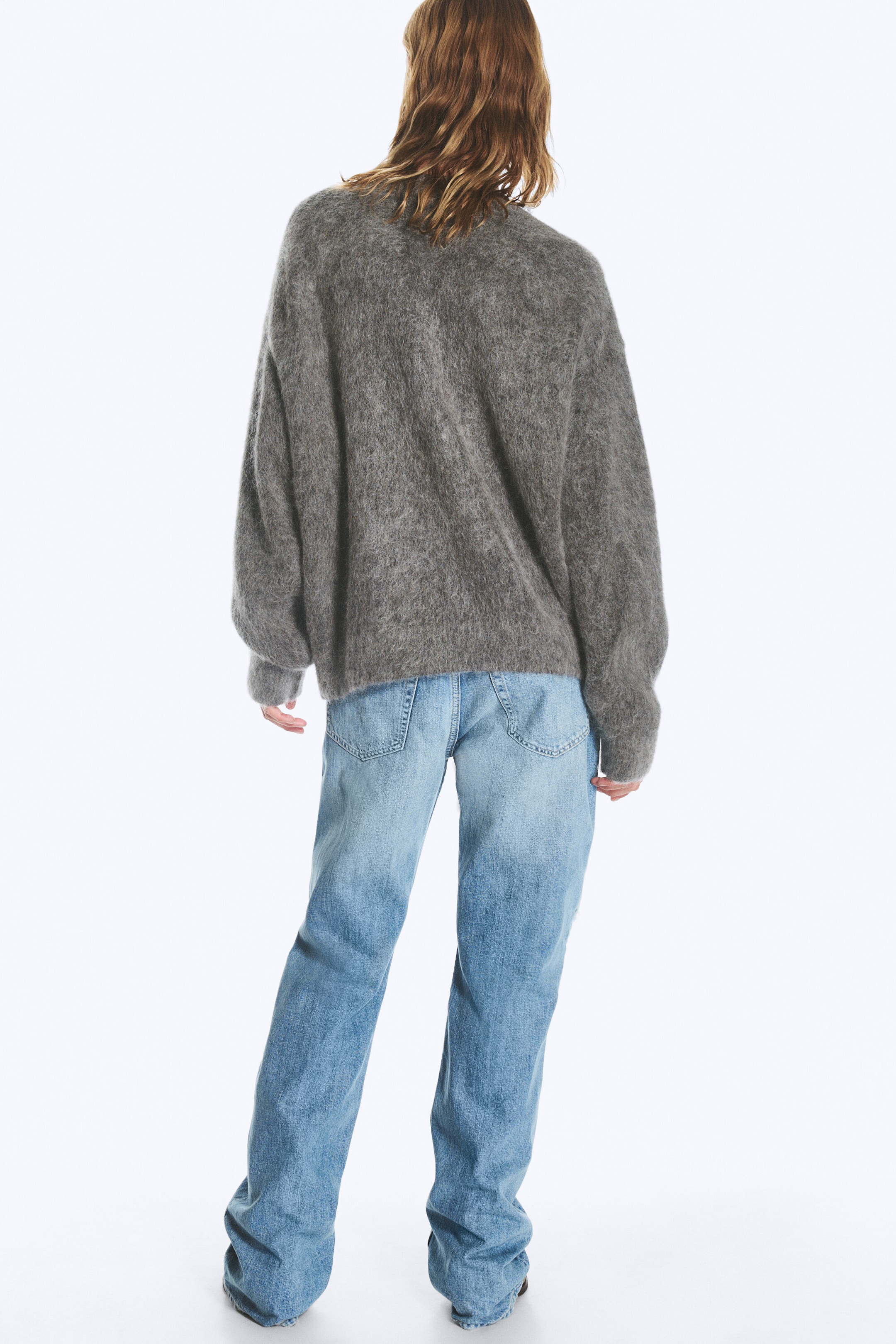 Mørkegrå - Mohair Blend Cardigan - 2