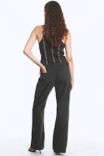 Dunkelgrau - Low Rise Structured Trousers - 3