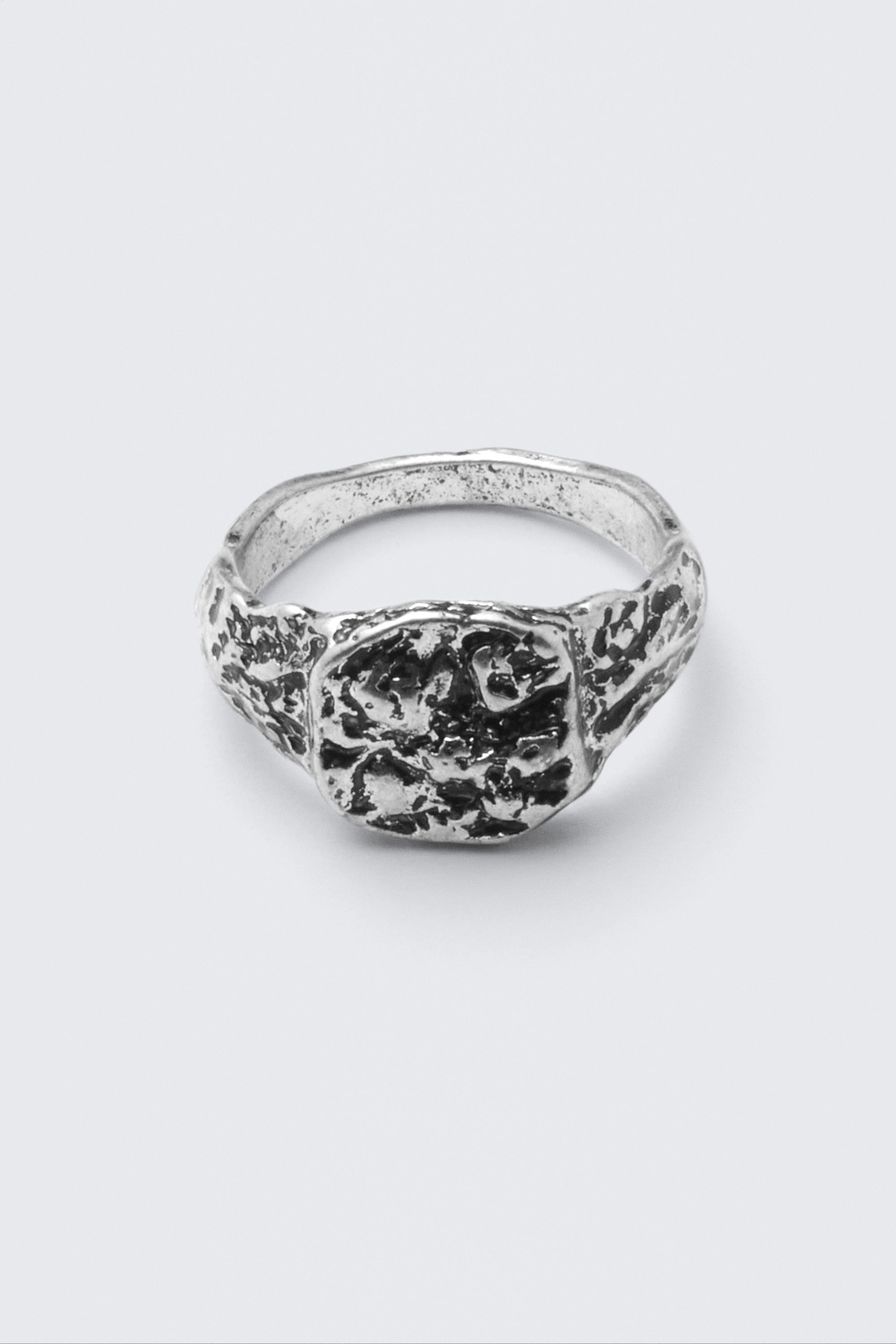 Silver - Smashed Signet Ring - 1