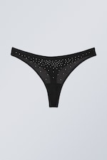 Black sequins - Sam Printed Thong - 0