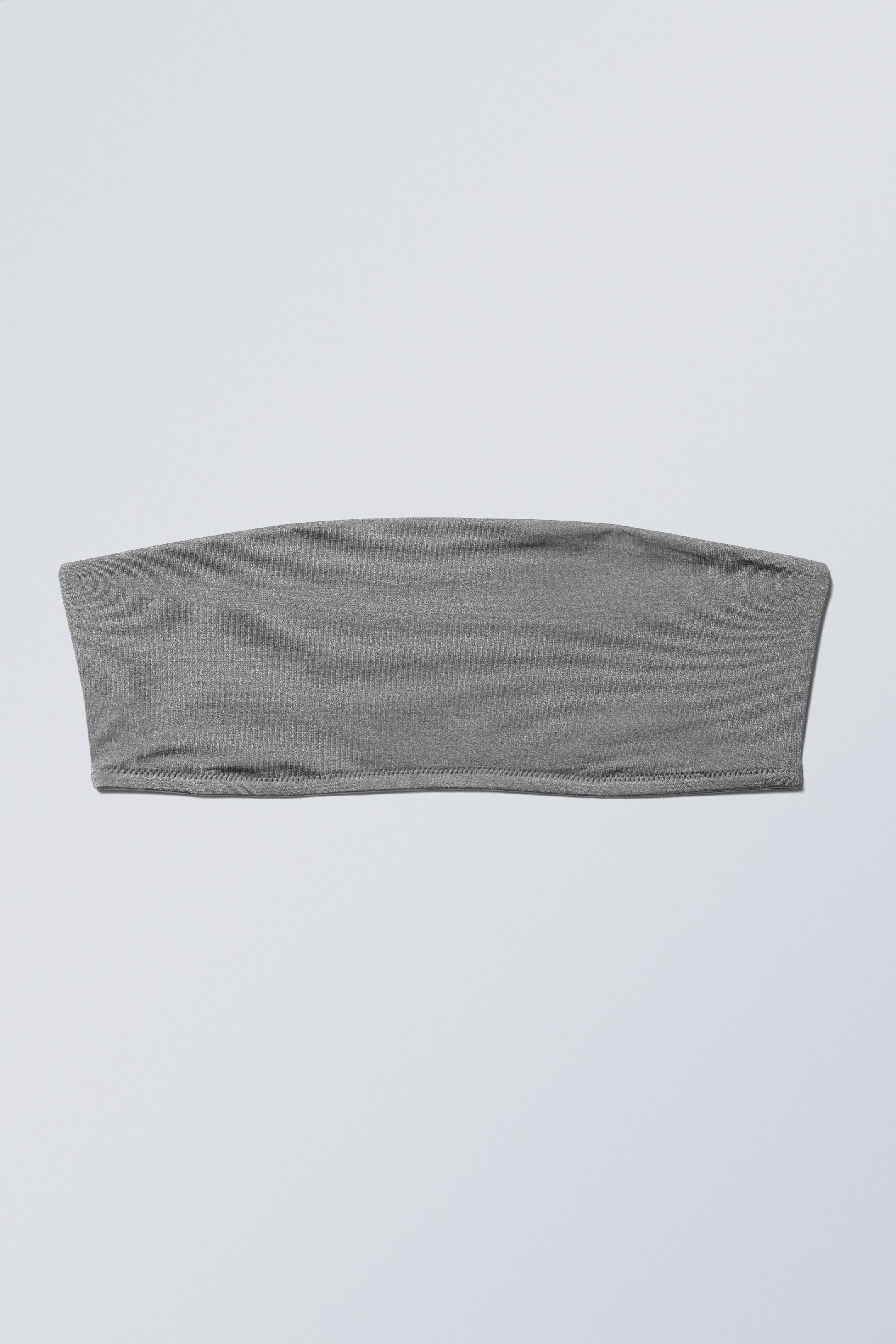 Grey Shimmer - Shine Bandeau Bikini Top - 0