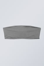Grey Shimmer - Shine Bandeau Bikini Top - 0