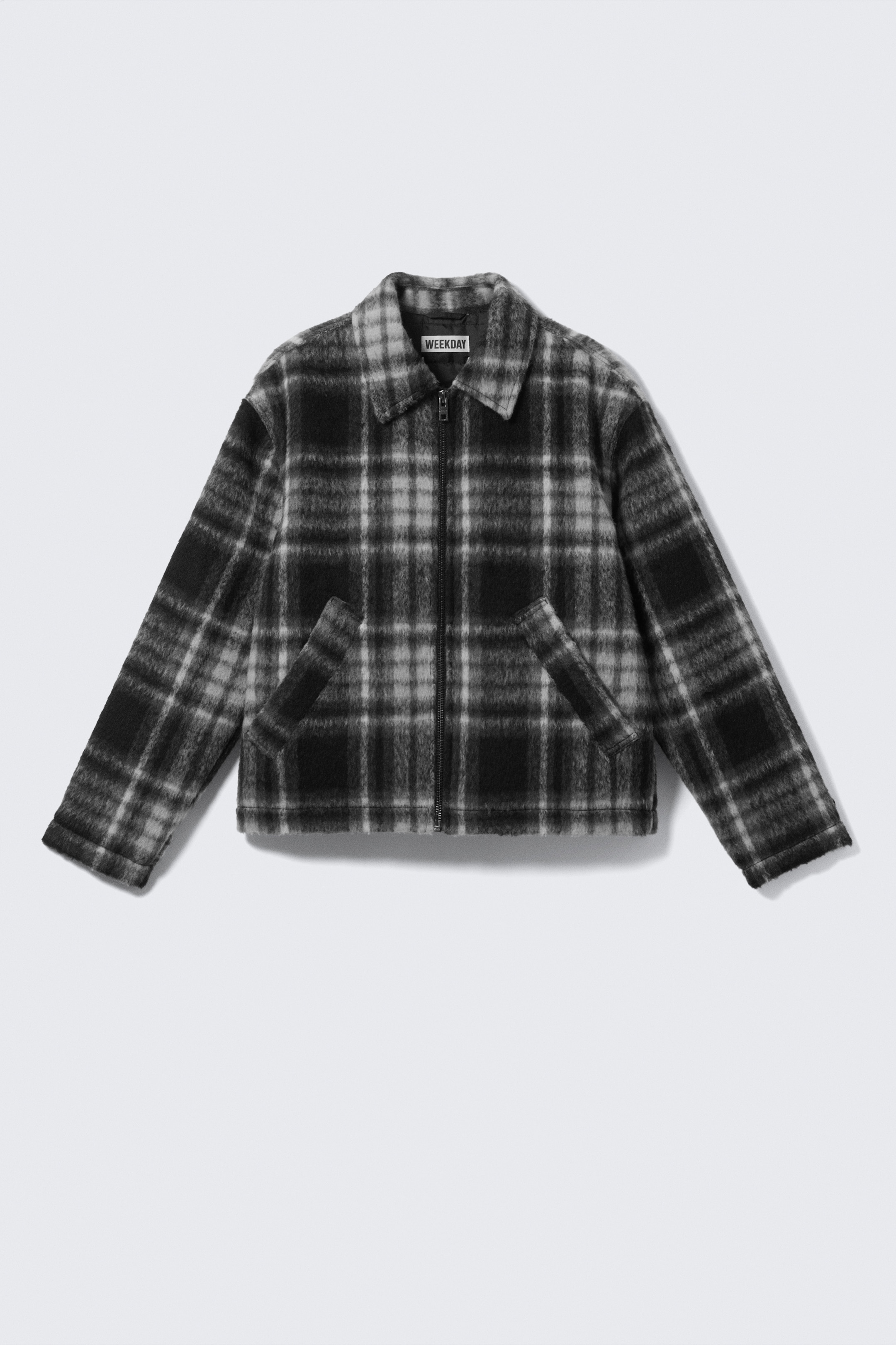 Visa större bild: Avslappnad jacka i ullblandning - Rutig Svart - HERR | H&M FI 5
