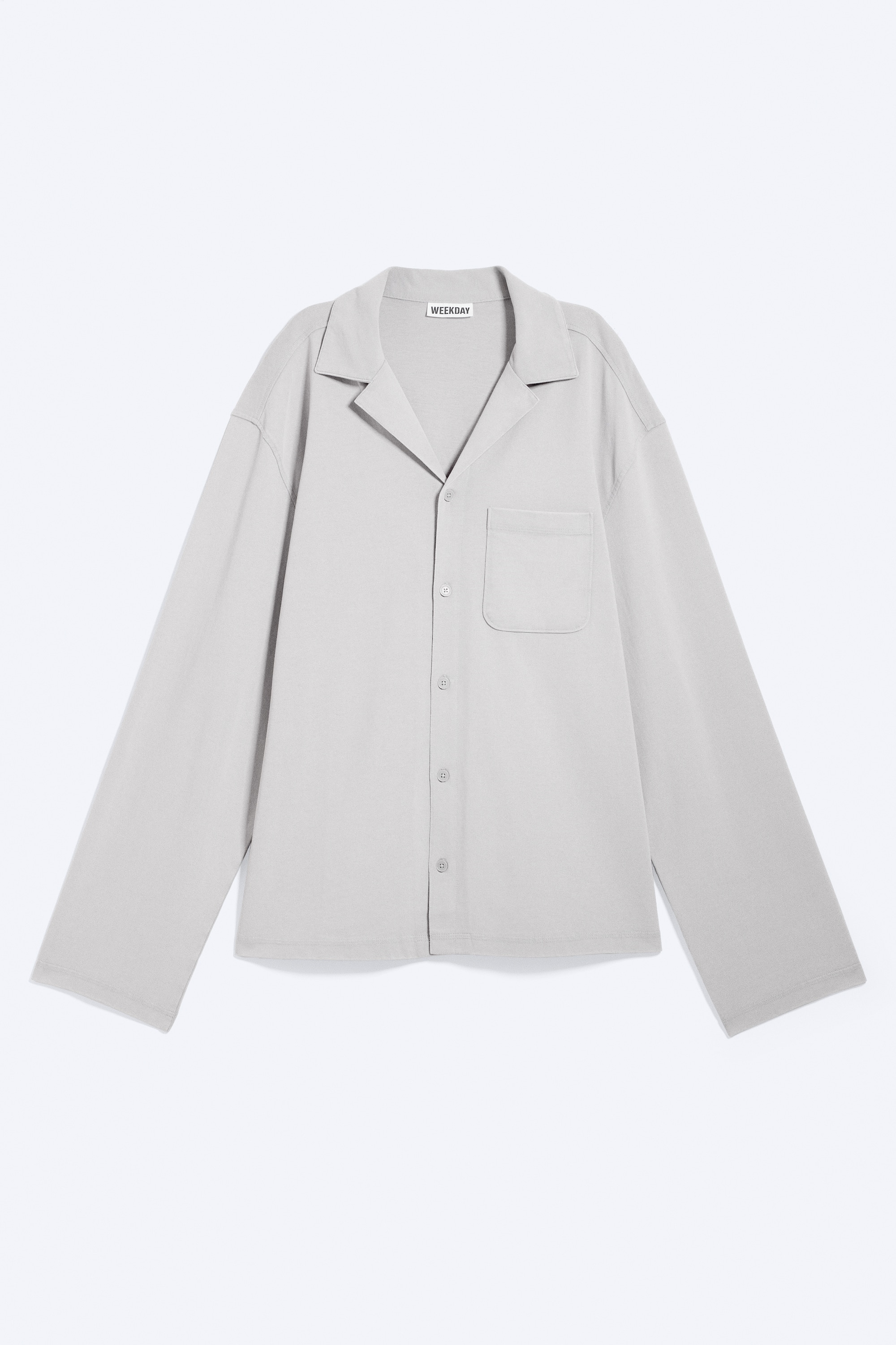 Katoenen pyjamashirt - Dusty Light Grey/Medium oud kakigroen